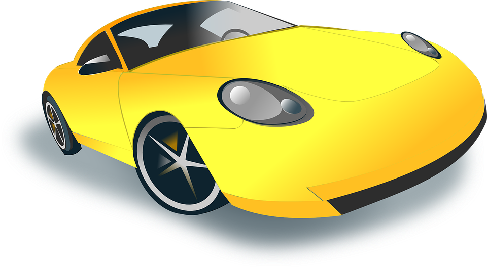 žluté auto